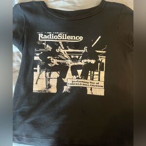 brandy melville black baby tee top, one size